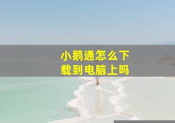 小鹅通怎么下载到电脑上吗