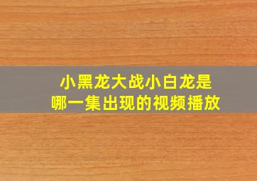 小黑龙大战小白龙是哪一集出现的视频播放