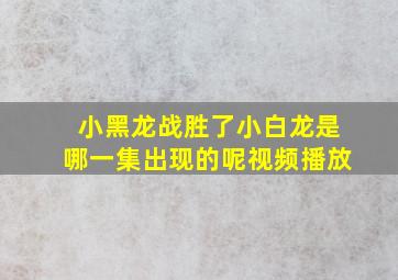 小黑龙战胜了小白龙是哪一集出现的呢视频播放