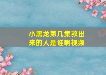 小黑龙第几集救出来的人是谁啊视频