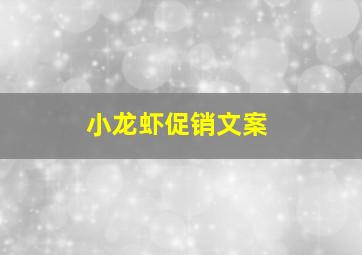 小龙虾促销文案