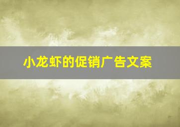 小龙虾的促销广告文案