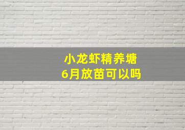 小龙虾精养塘6月放苗可以吗