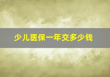 少儿医保一年交多少钱