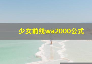 少女前线wa2000公式