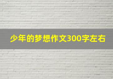 少年的梦想作文300字左右