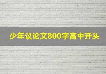 少年议论文800字高中开头