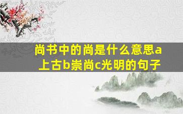 尚书中的尚是什么意思a上古b崇尚c光明的句子