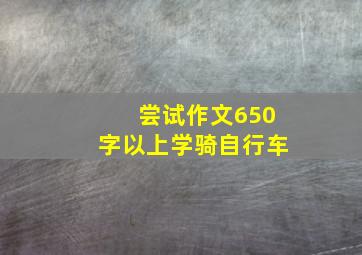 尝试作文650字以上学骑自行车