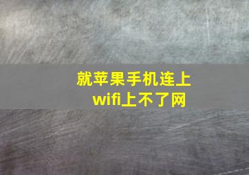 就苹果手机连上wifi上不了网