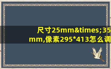 尺寸25mm×35mm,像素295*413怎么调