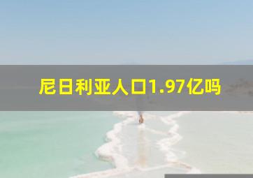 尼日利亚人口1.97亿吗