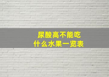 尿酸高不能吃什么水果一览表