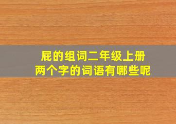 屁的组词二年级上册两个字的词语有哪些呢