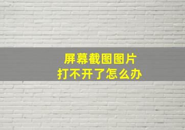 屏幕截图图片打不开了怎么办