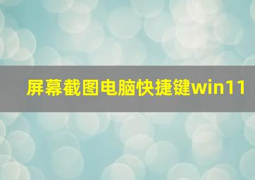 屏幕截图电脑快捷键win11