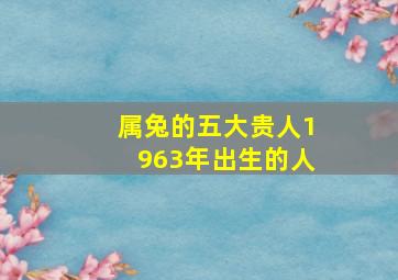 属兔的五大贵人1963年出生的人