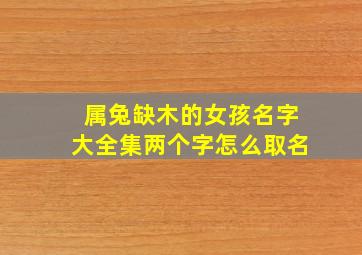 属兔缺木的女孩名字大全集两个字怎么取名