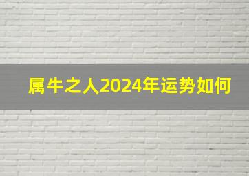 属牛之人2024年运势如何