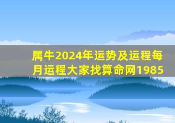 属牛2024年运势及运程每月运程大家找算命网1985