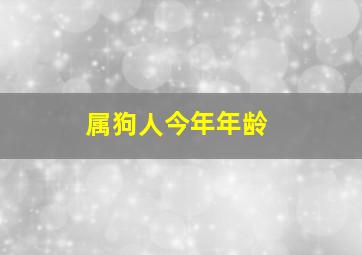 属狗人今年年龄