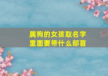 属狗的女孩取名字里面要带什么部首