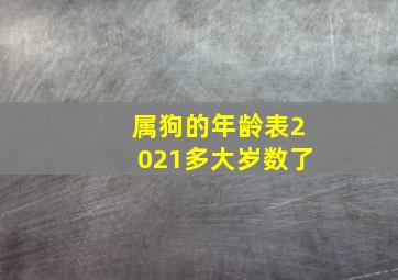 属狗的年龄表2021多大岁数了