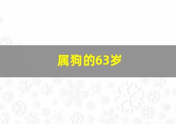 属狗的63岁