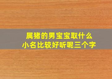 属猪的男宝宝取什么小名比较好听呢三个字