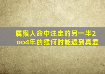 属猴人命中注定的另一半2oo4年的猴何时能遇到真爱