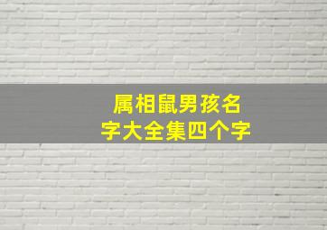 属相鼠男孩名字大全集四个字