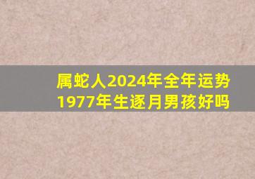 属蛇人2024年全年运势1977年生逐月男孩好吗