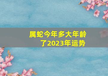 属蛇今年多大年龄了2023年运势