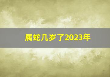 属蛇几岁了2023年