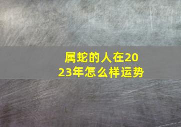 属蛇的人在2023年怎么样运势