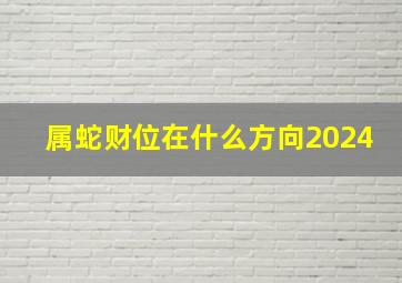 属蛇财位在什么方向2024