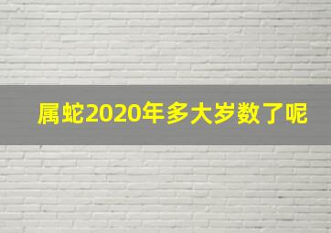 属蛇2020年多大岁数了呢