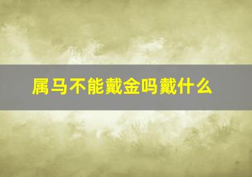 属马不能戴金吗戴什么