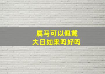 属马可以佩戴大日如来吗好吗