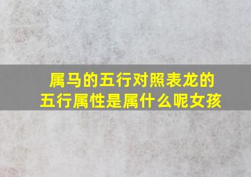 属马的五行对照表龙的五行属性是属什么呢女孩