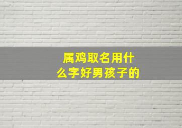 属鸡取名用什么字好男孩子的