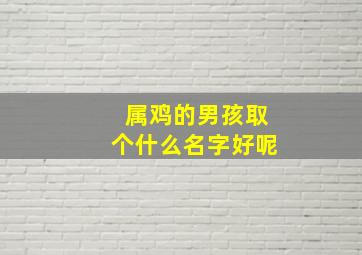 属鸡的男孩取个什么名字好呢