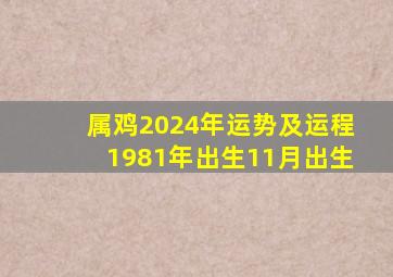 属鸡2024年运势及运程1981年出生11月出生