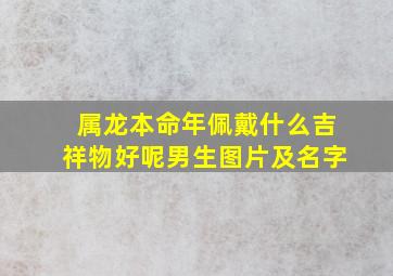 属龙本命年佩戴什么吉祥物好呢男生图片及名字