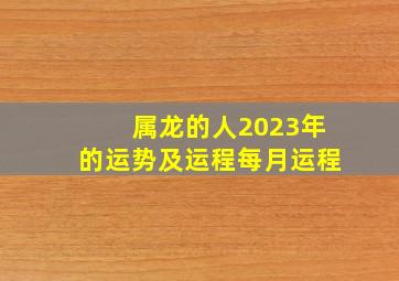 属龙的人2023年的运势及运程每月运程