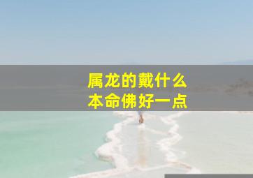 属龙的戴什么本命佛好一点