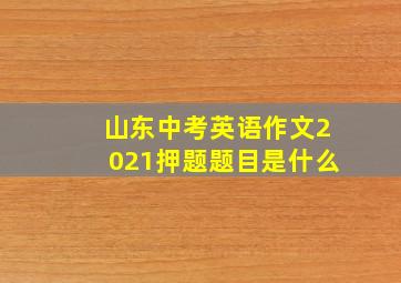 山东中考英语作文2021押题题目是什么