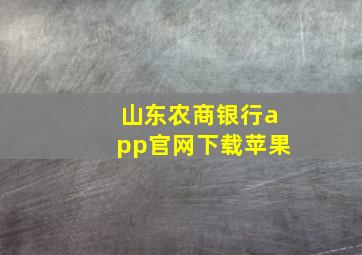 山东农商银行app官网下载苹果