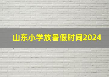 山东小学放暑假时间2024