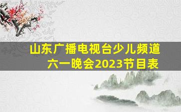 山东广播电视台少儿频道六一晚会2023节目表